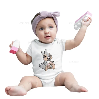 Kawaii Toddler Boy Clothes Fawn Bambi rajzfilm rövid ujjú Infant Romper Fashion Újszülött jumpsuit Girl bodyk