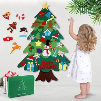 Nemez karácsonyfa Montessori gyerekek kisgyermekek levehető díszek 21db karácsonyi ünnepi partihoz Home DIY dekoratív medál