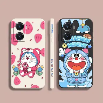 Phone Case for VIVO Y55S Y31 Y33S Y55 Y35 Y51S Y52S Y53S Y66 Y77 5G Y85 Y93 Case Cover Funda Cqoue Shell Blue rajzfilm D-Doraemon