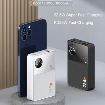  Power Bank 22.5W gyorstöltő PD20W Powerbank hordozható 30000mAh külső akkumulátor iPhone 13-hoz 12 Samsung Xiaomi Poverbank