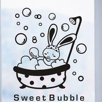 Rajzfilm Patterm zuhany üveg ajtó matricák Nyuszi édes buborékfal matrica Aranyos állat vízálló baba fürdőszoba dekoráció Art matricák