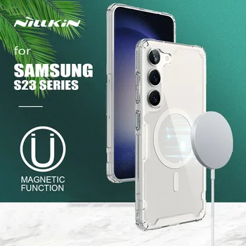Samsung Galaxy S23 Ultra Case Nillkin TPU mágneses telefontok Mag-Safe átlátszó szilikon tokhoz Samsung S23 Plus 5G tokhoz