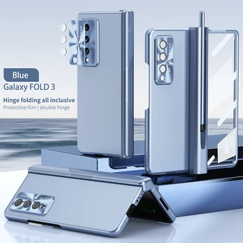 Samsung Galaxy Z Fold 4 5G tok zsanérvédő telefontok Fold3 Fold4 mágneses dupla zsanérozó héj S Pen lencsesapkával