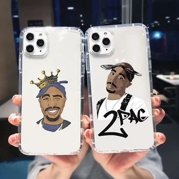 Tupac 2PAG Hip Hop Swag átlátszó telefontok iPhone 15-höz 14 13 12 11 Pro Max Mini SE3 7 8 Plus X XS XR Rajzfilm puha borítójú alapok