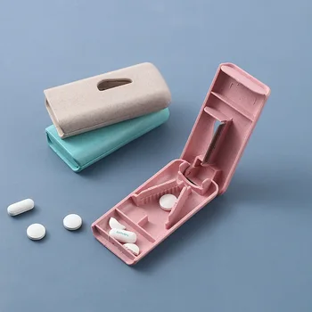  Többfunkciós gyógyszer doboz csomagolás tabletta vágó, háztartási tabletta vágó, mini hordozható tabletta vágó