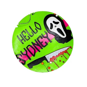 zöld Halloween horror fa tábla dekoráció ház horror üdvözlő szavak Halloween horror party hangulat